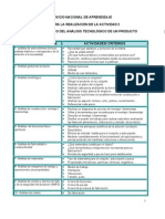 Esquema Genérico Del Análisis Tecnológico de Un Producto