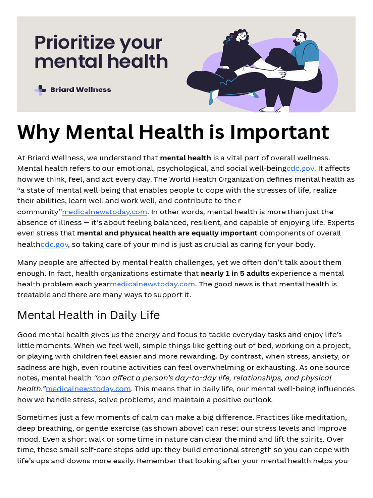 The Importance of Mental Health | PDF | Mental Health | Stress (Biology)