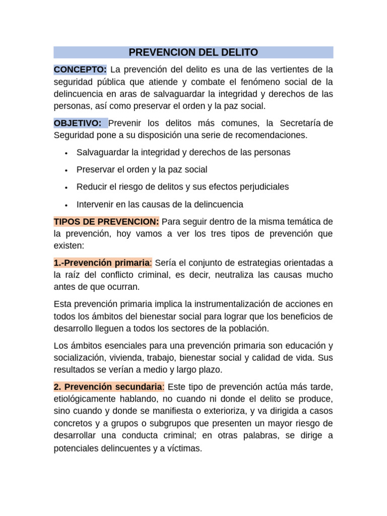 Estrategias para la Prevención del Delito | PDF | Prevención del crimen ...