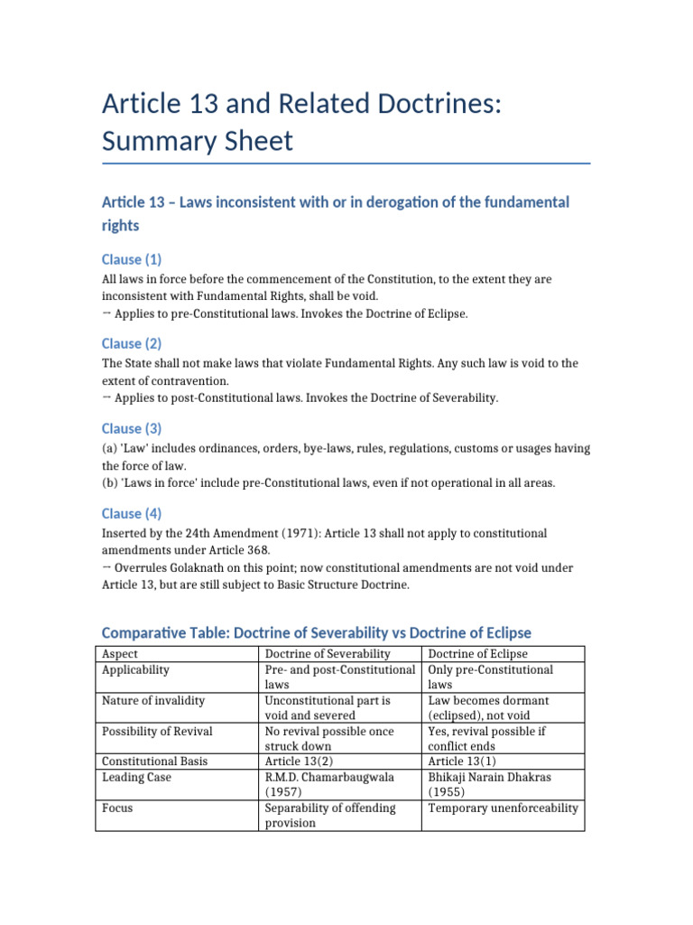 Article 13 Doctrines Summary Pdf