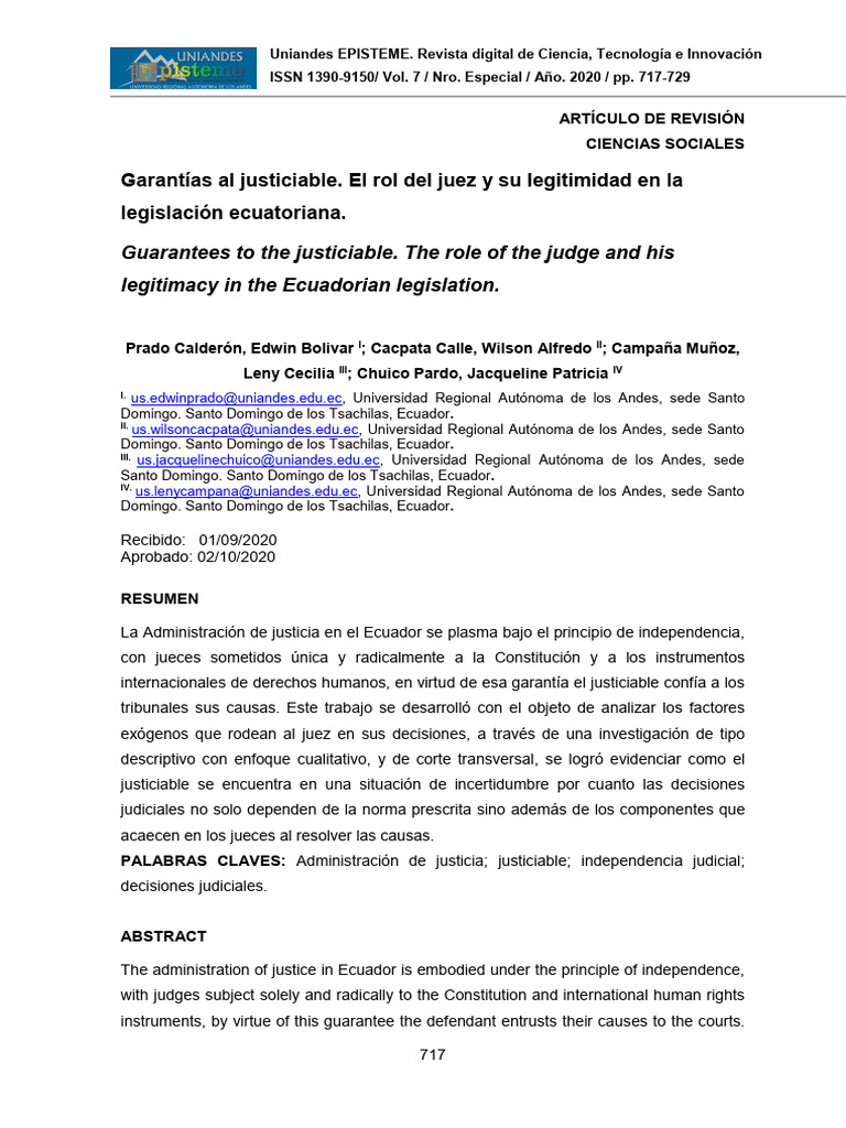 Garantías Al Justiciable - El Rol Del Juez y Su Legitimidad en La ...