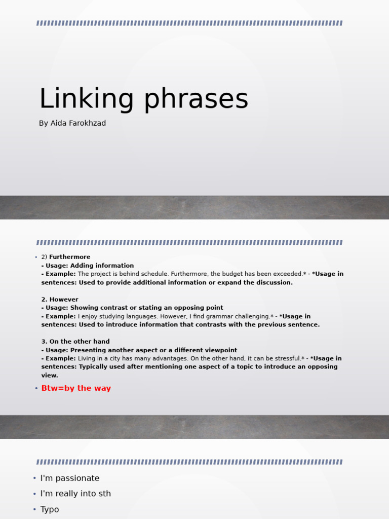 Essential Linking Phrases for Writing | PDF | Learning | Human ...