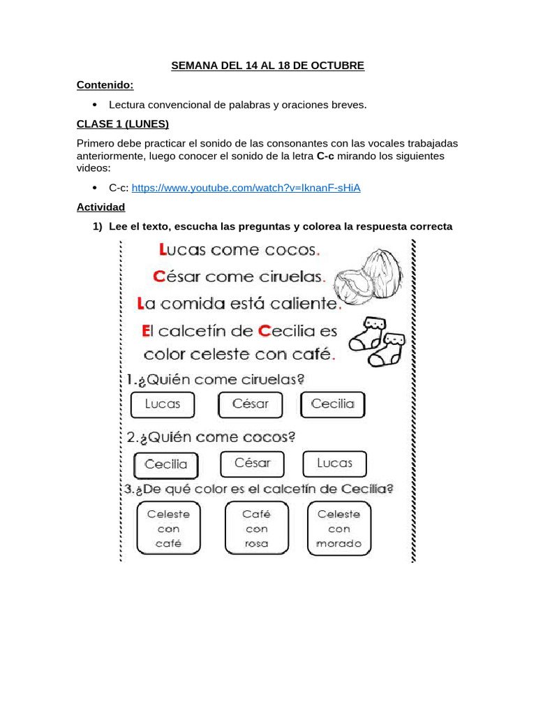 Clases de Legua para Niños Con Dificultad de Aprendizaje | PDF