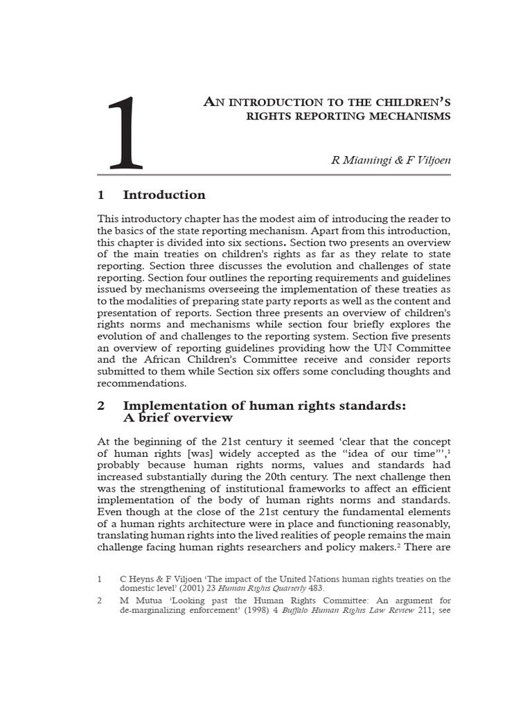 Childrens Rights Book Chapter 1 | PDF | Convention On The Rights Of The ...