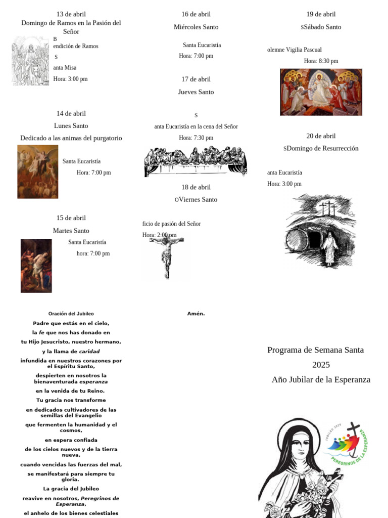 Programa Semana Santa 2025 en Managua | PDF | eucaristía | Cristo (título)