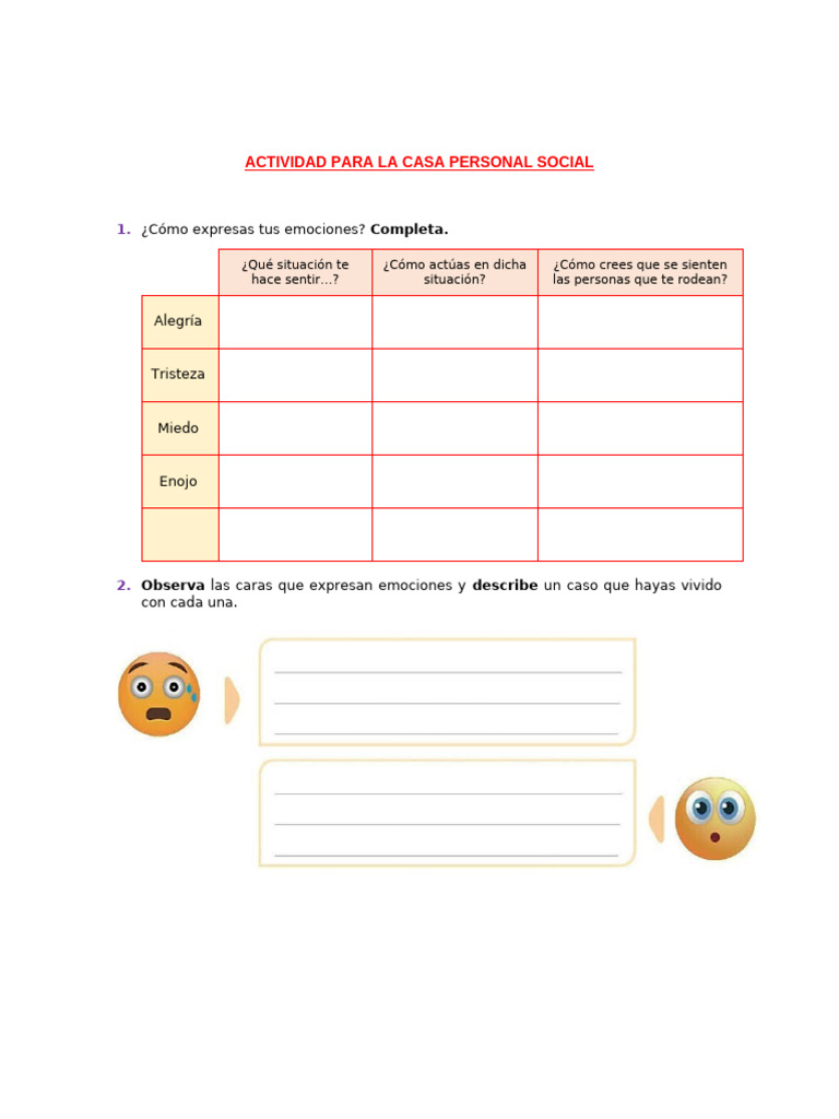 Actividad 1 Personal Social | PDF