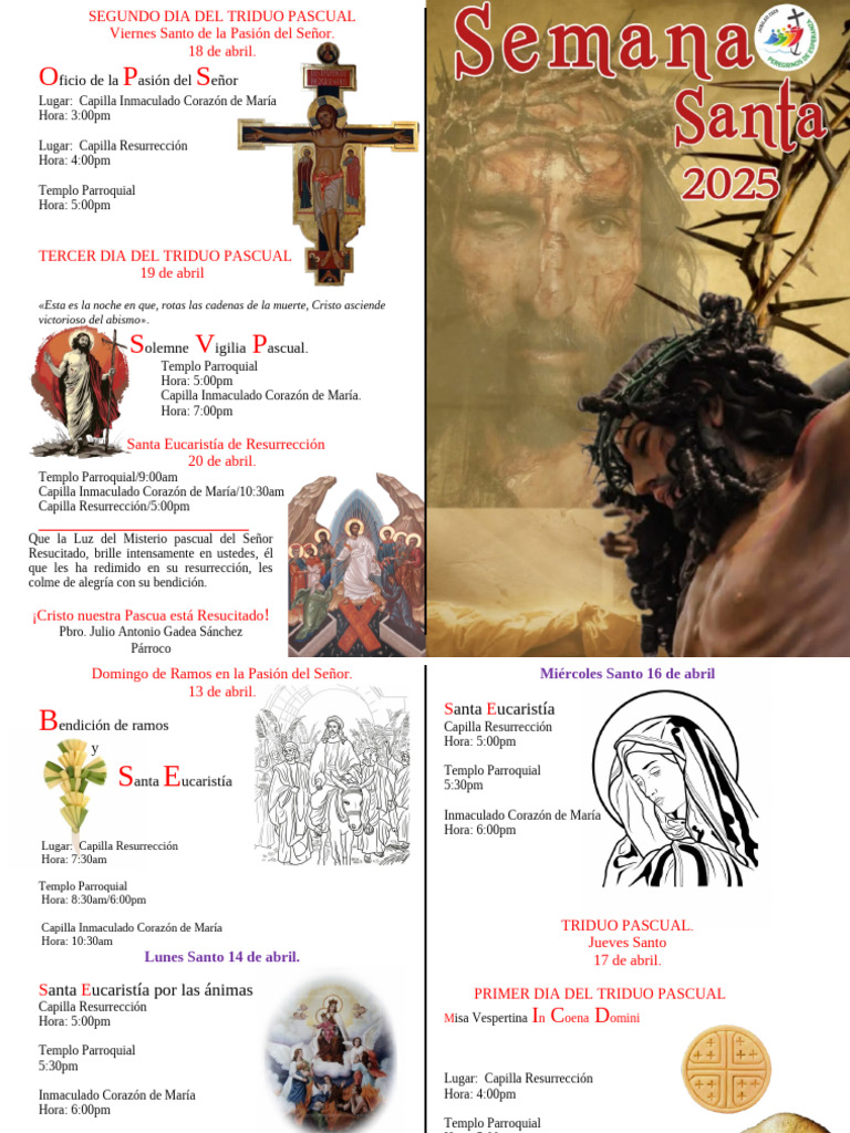 Programación Semana Santa 2025 | PDF | Pascua de Resurrección | Eastertide