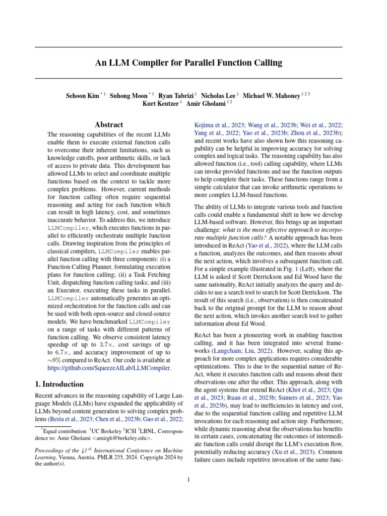 LLMCompiler: Parallel Function Calling | PDF | Parallel Computing ...