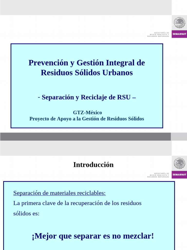 Presentaciòn Separaciòn y Reciclaje | PDF | El plastico | Residuos