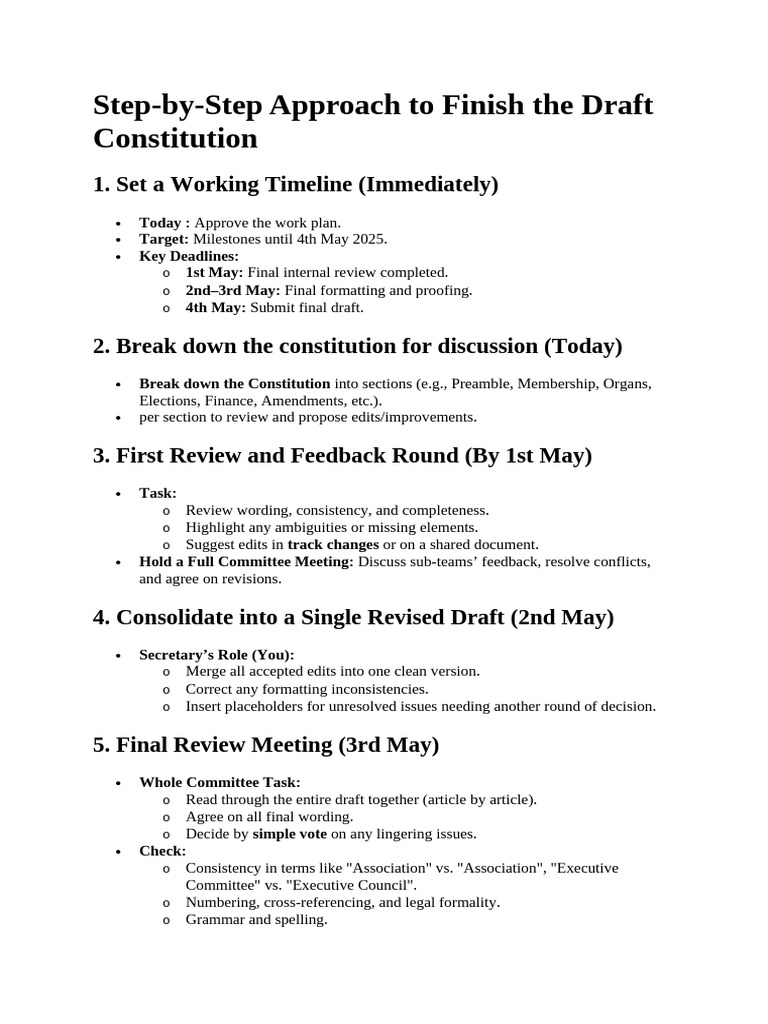 Step by Step To Finsih The Draft | PDF