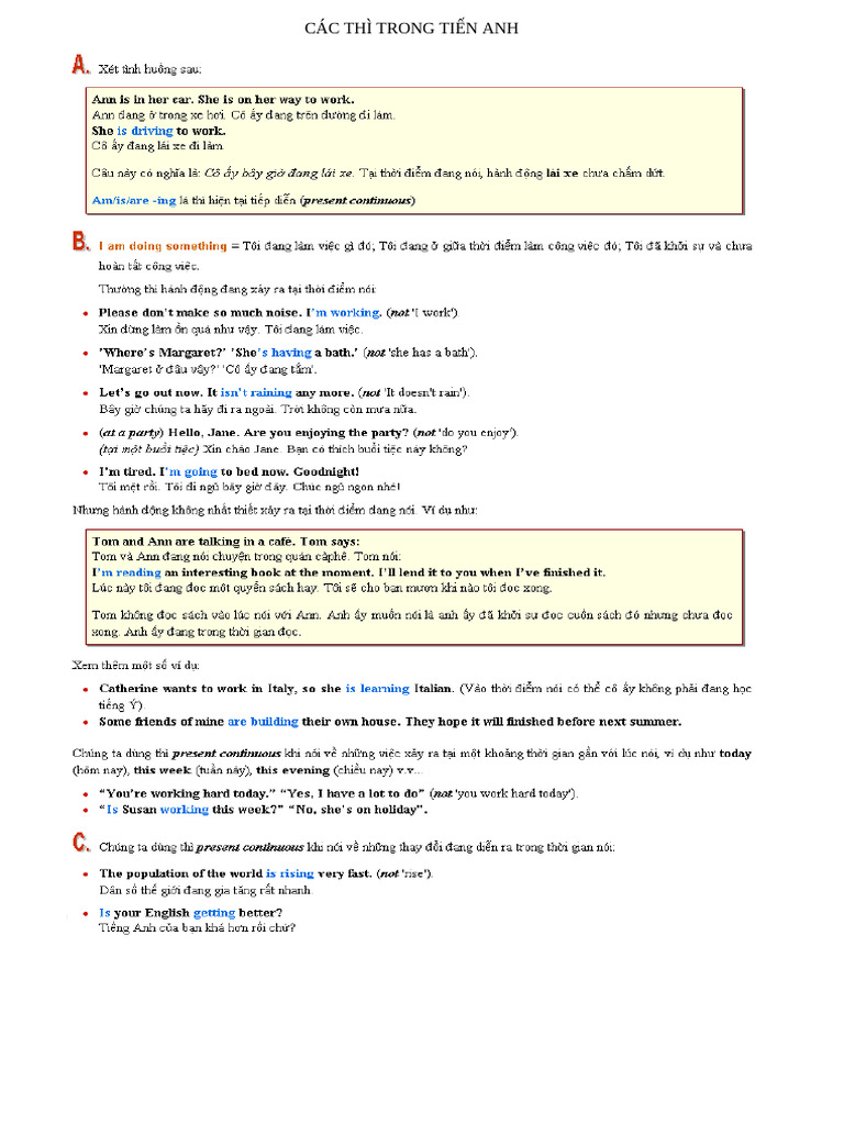Grammar in Use Tenses | PDF