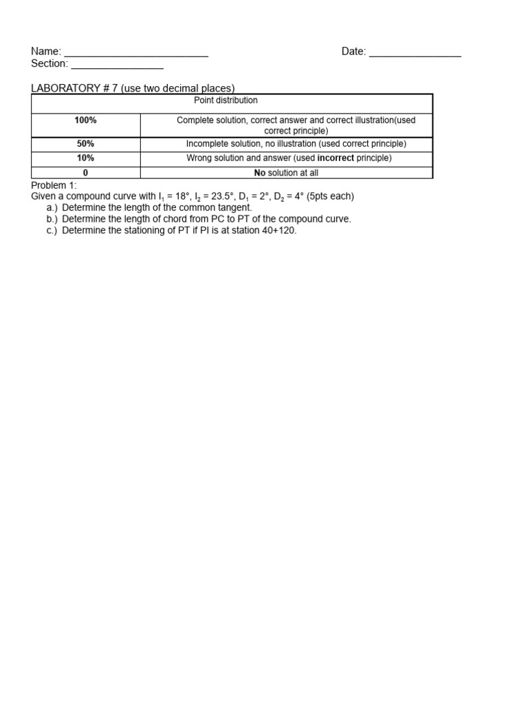 Surveying 2 LAB 7 9 | PDF | Analytic Geometry | Geometric Shapes