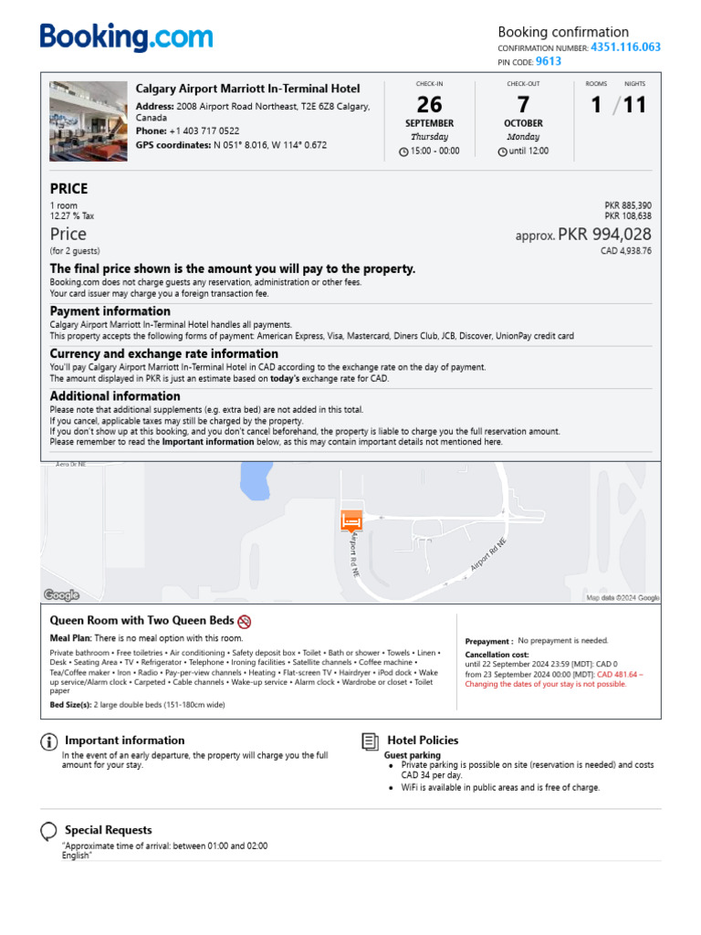 Hotel Booking Confirmation | PDF | Payments | Credit Card