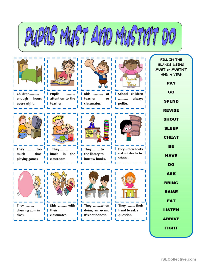 Pupil must or mustn't do | PDF