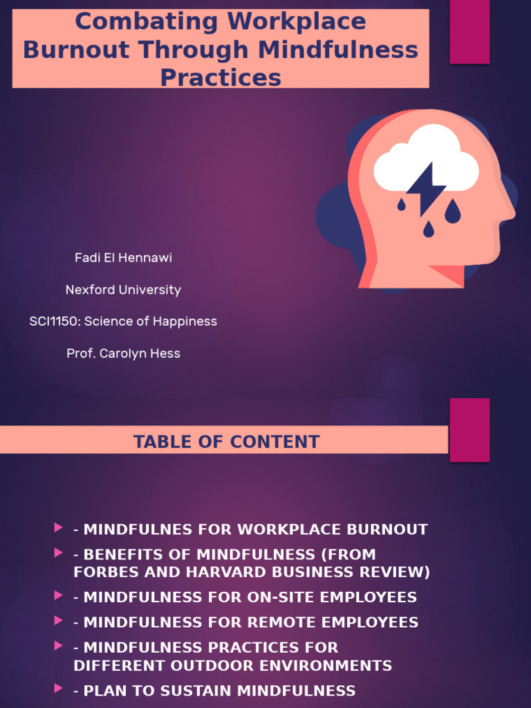 Mindfulness Burnout Management | PDF | Mindfulness | Occupational Burnout
