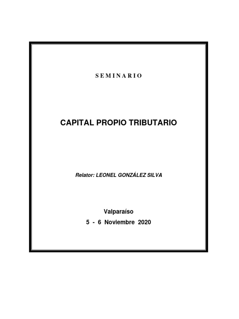 Capital Propio Tributario y su Impacto Fiscal | PDF | Impuestos ...