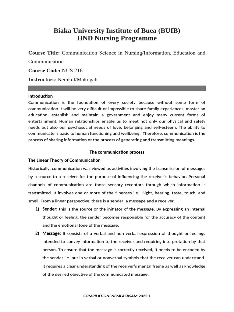 Nonverbal Communication in Nursing | PDF | Communication | Nonverbal ...