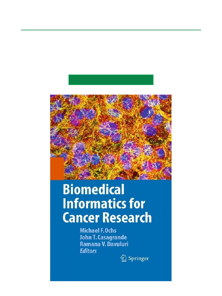 Biomedical Informatics For Cancer Research, 1st Edition Scribd Download ...