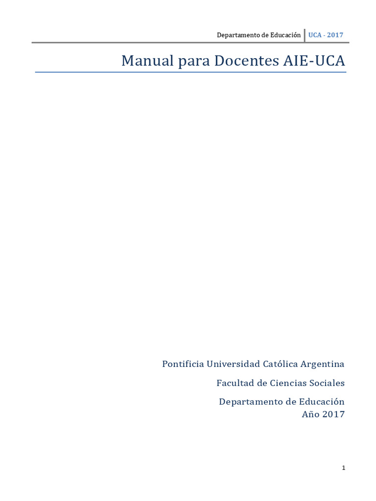Manual Docente AIE-UCA 2017 | PDF | Enseñando | Plan de estudios