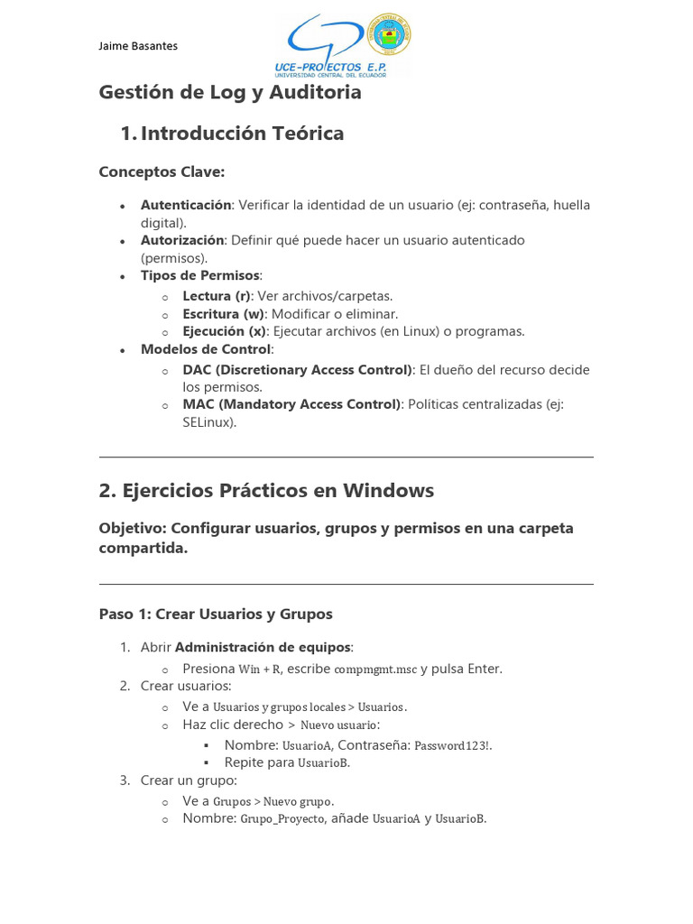 Gestión de Permisos en Windows y Linux | PDF | Archivo de computadora ...