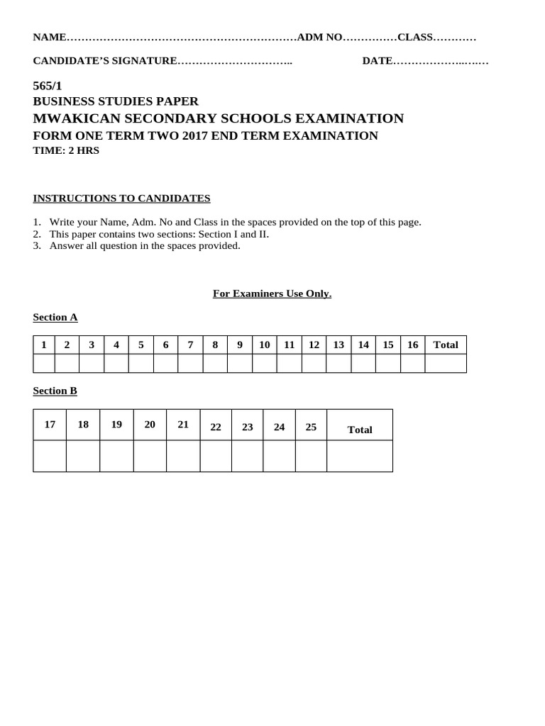 Business Studies Exam Paper 2017 | PDF | Goods | Economics