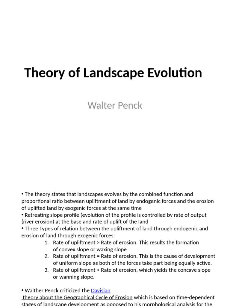 Theory of Landscape Evolution | PDF