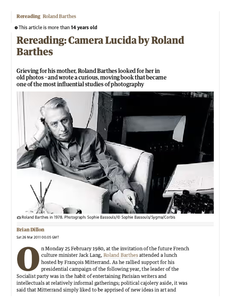 Barthes' Camera Lucida: Grief and Photography | PDF