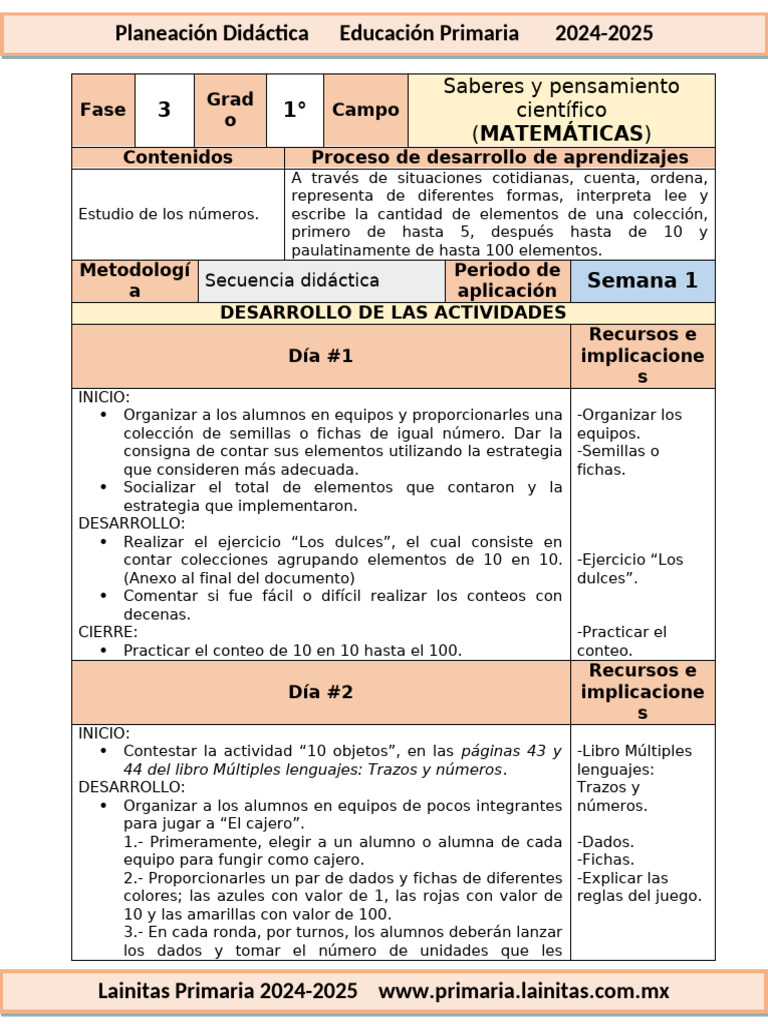 Planeación Didáctica 1° Primaria 2024-2025 | PDF | Geometría | Dibujo