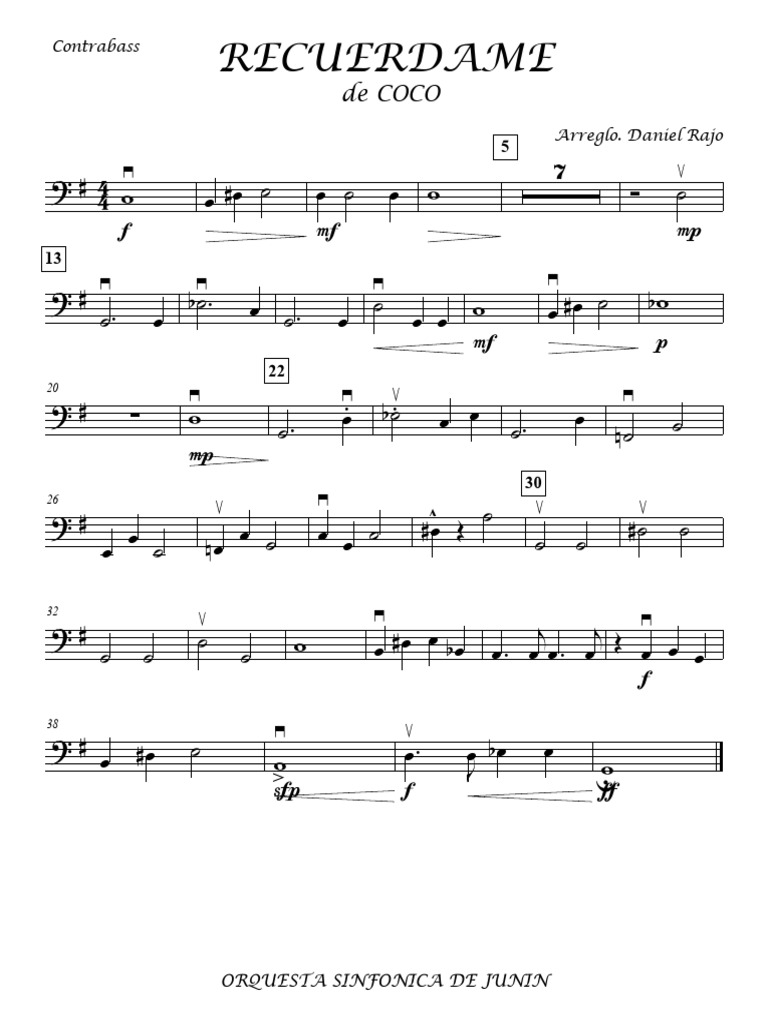 Contrabass Arrangement by Daniel Rajo | PDF