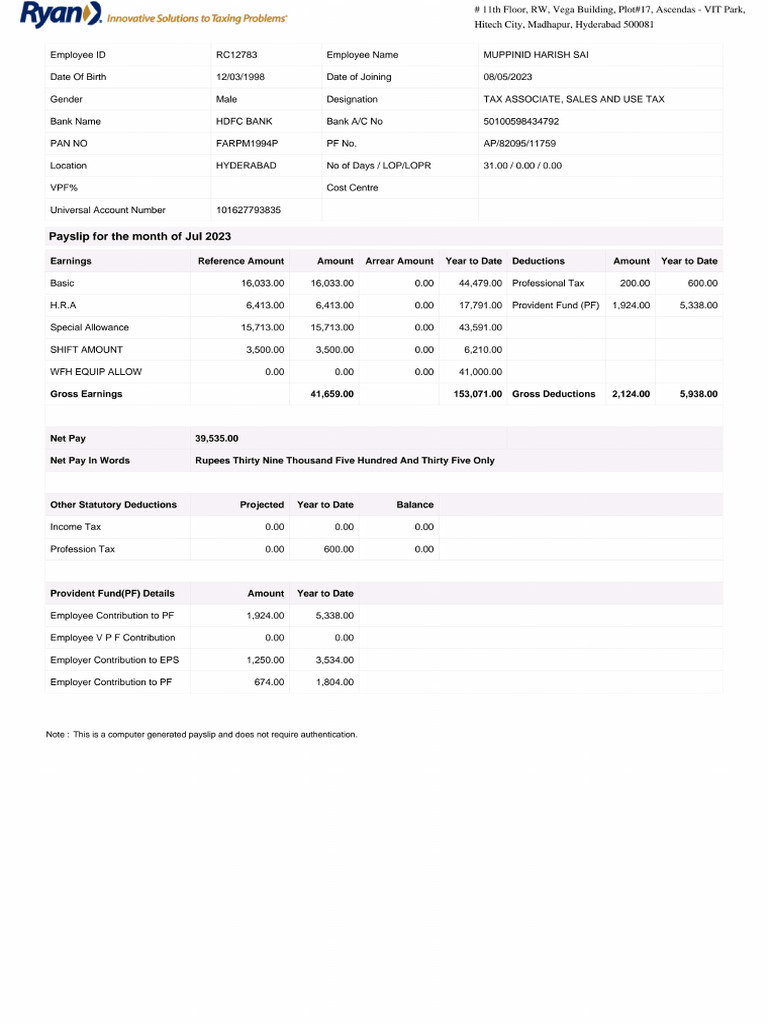 Pay Slips | PDF