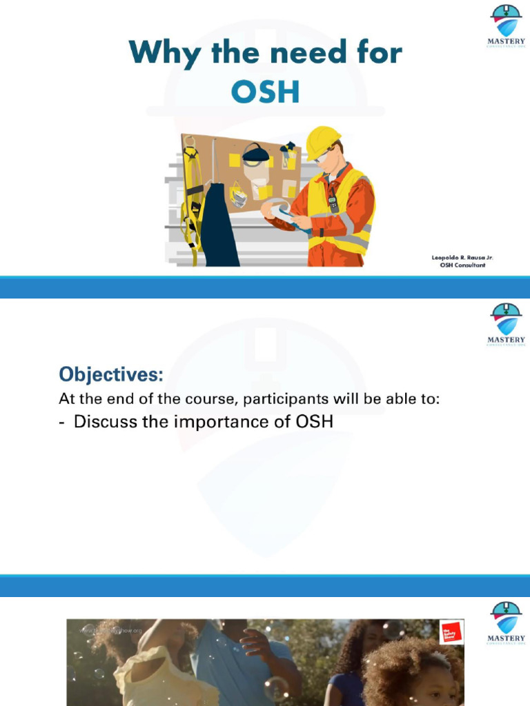1 Why A Need For OSH | PDF