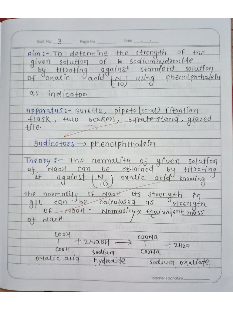 Chemistry Lab Experiment 3 | PDF