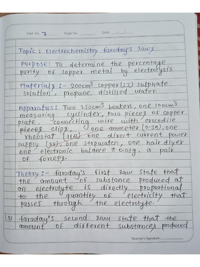 Chemistry Lab Experiment 7 | PDF