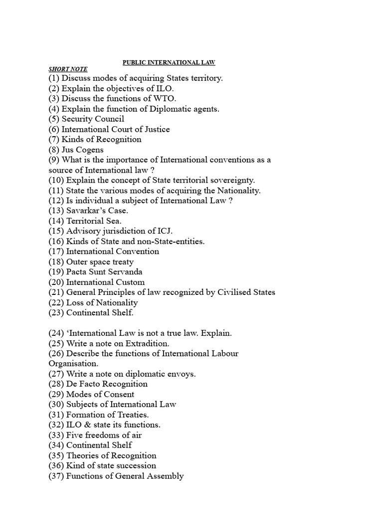 Overview of Public International Law Concepts | PDF | International Law ...
