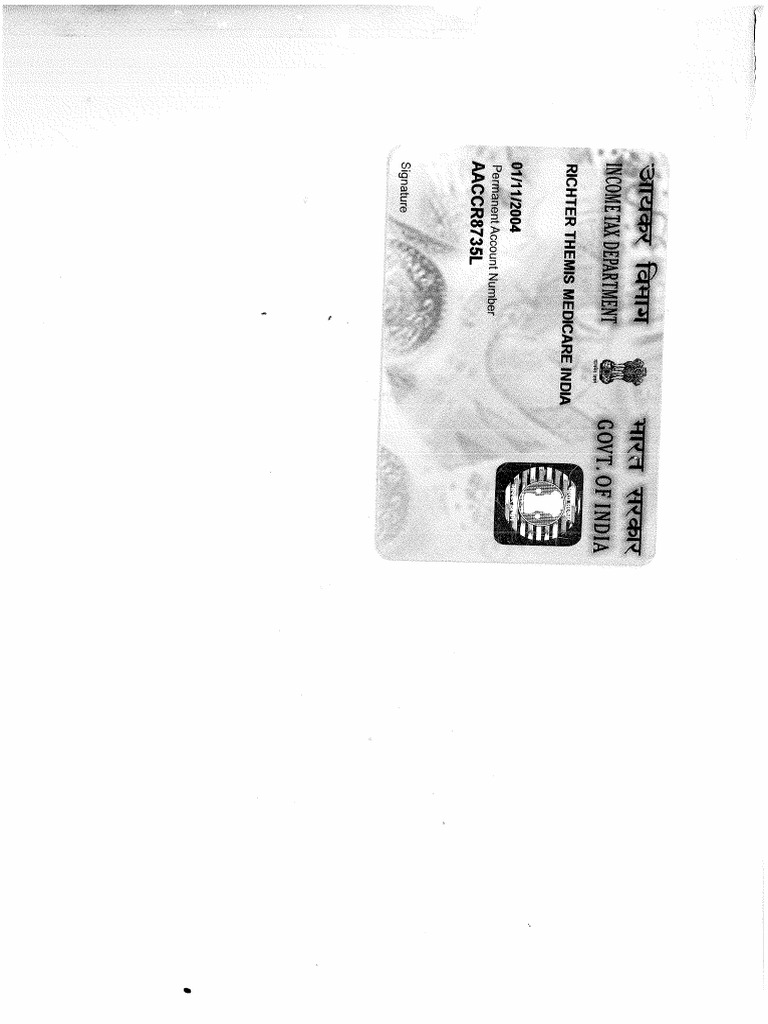 Richter Pan Card | PDF