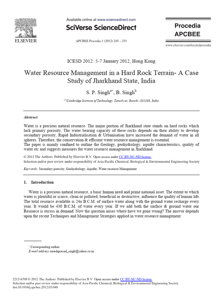 Available Surface Water in Jharkhand | PDF | Groundwater | Aquifer