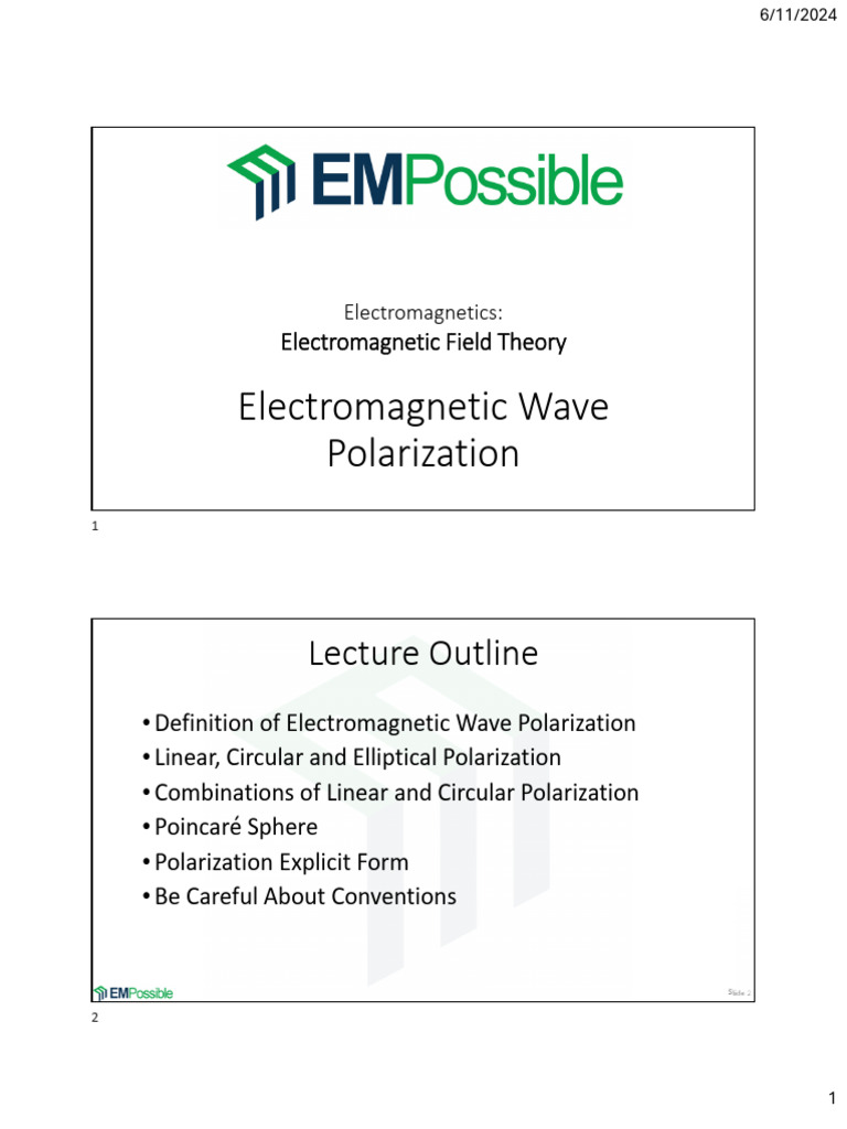 Understanding Wave Polarization Types | PDF | Polarization (Waves) | Waves
