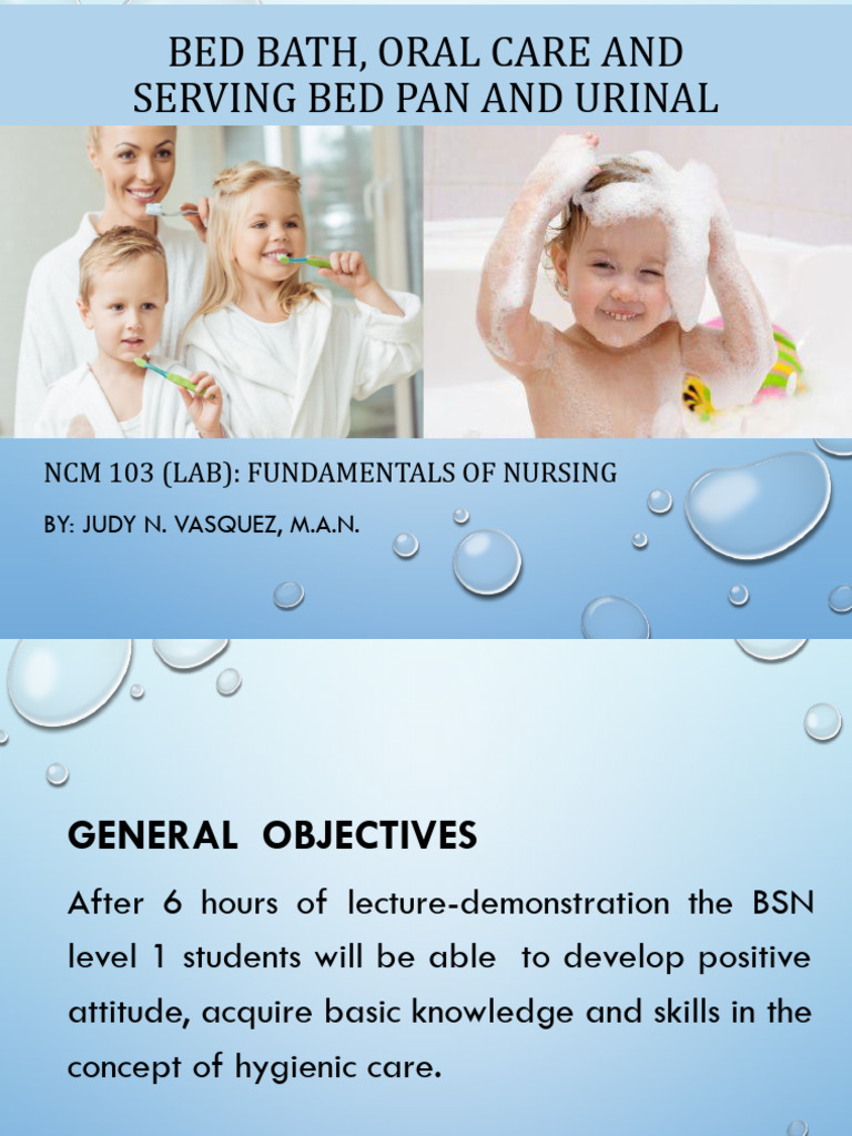 Bedpan and Urinal Care Procedures | PDF | Oral Hygiene | Human Tooth