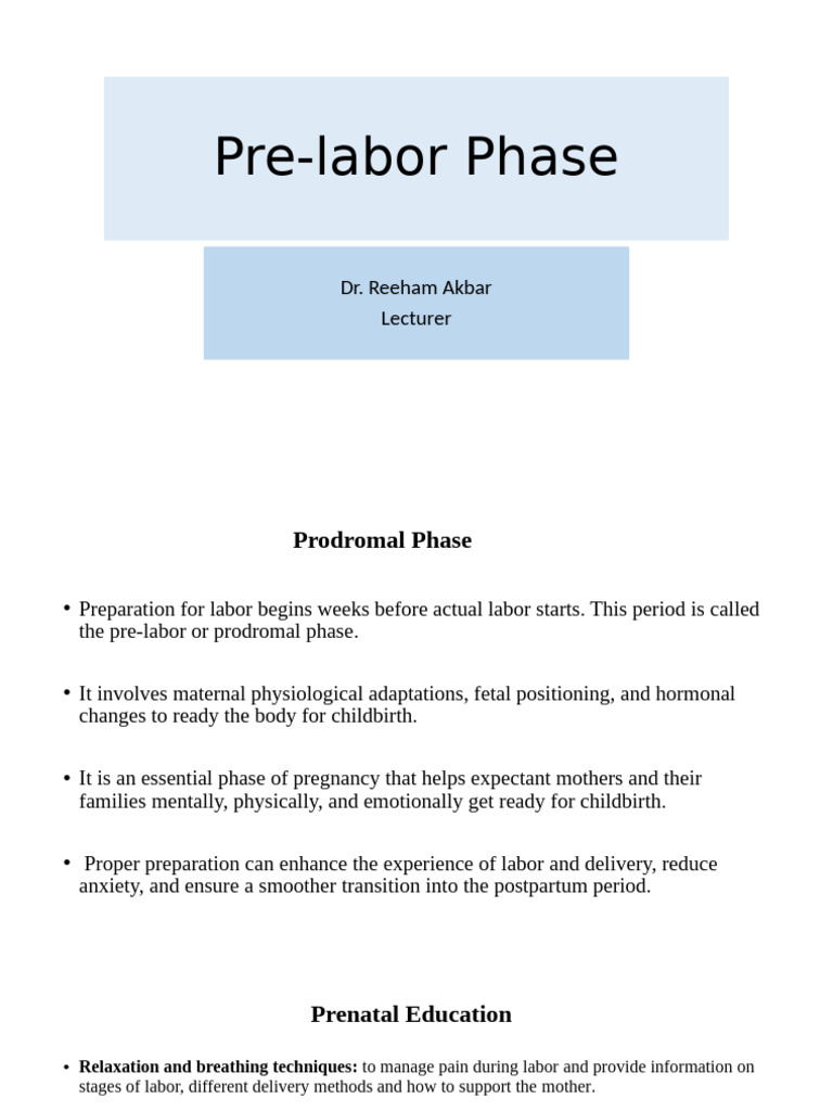 Pre-Labor Preparation for Normal Delivery | PDF | Childbirth | Human ...