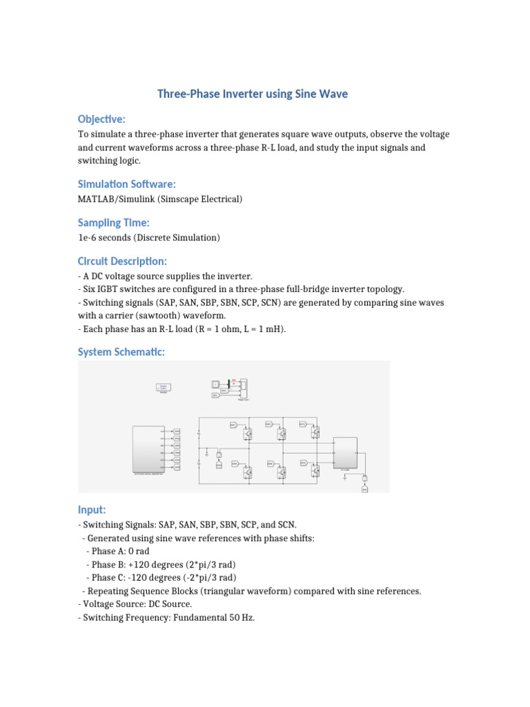 Three-Phase Inverter Simulation in MATLAB | PDF