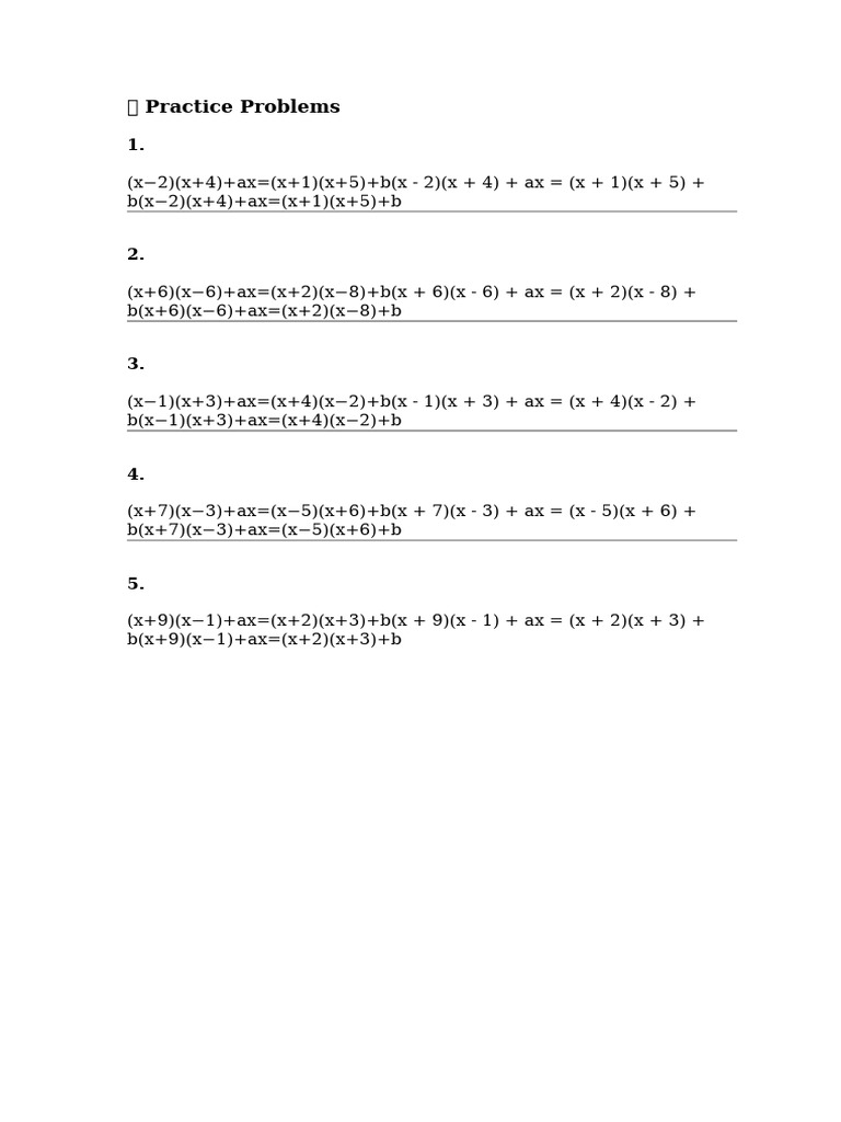? Practice Problems | PDF
