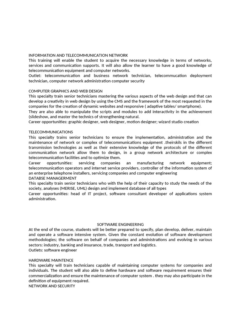 Telecommunications and IT Training Programs | PDF | Computer Network ...