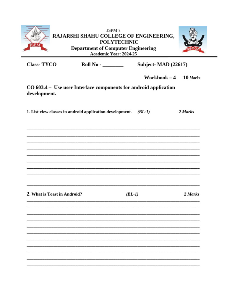 Mad Unit 4 Workbook Pdf Mobile Computers Computer Science