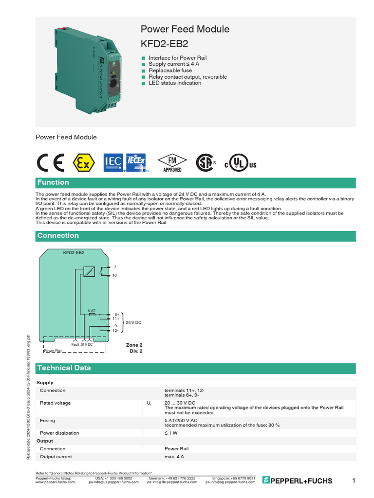 KFD2-EB2 Power Feed Module Overview | PDF