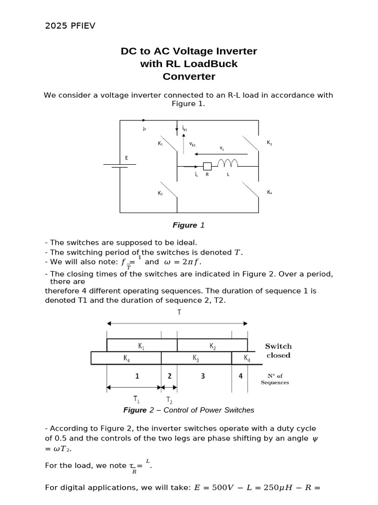 DC to AC Inverter Analysis Exercises | PDF | Power Inverter | Fourier ...