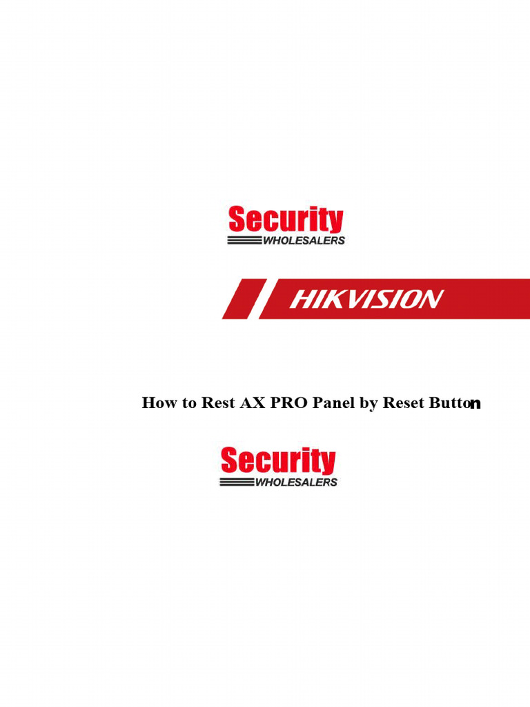 AX PRO Panel Reset Instructions | PDF