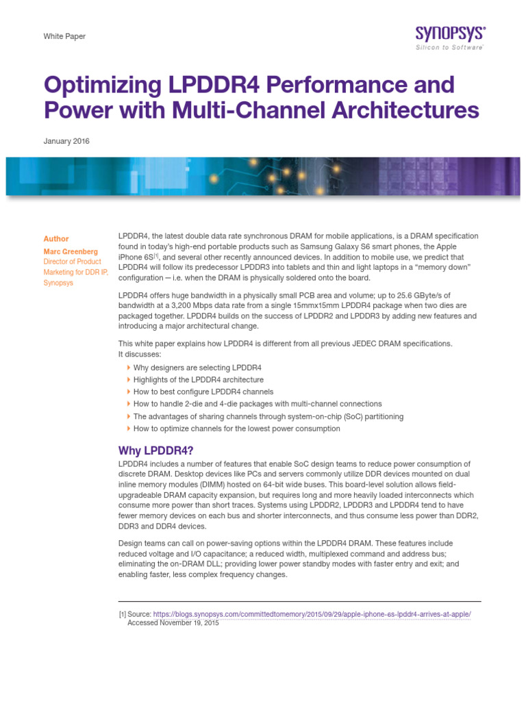 Optimizing LPDDR4 for Power Efficiency | PDF | Dynamic Random Access ...