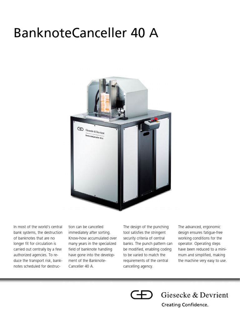 Banknote Canceller 40 A Overview | PDF | Electrical Engineering ...