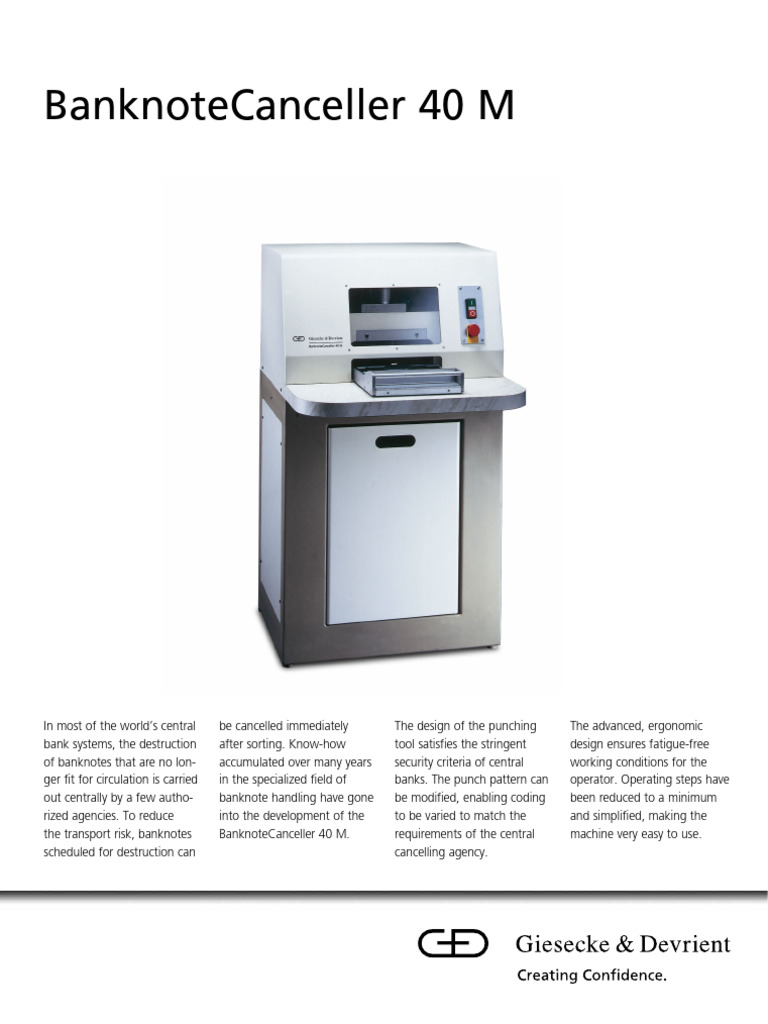 Banknote Canceller 40 M Overview | PDF | Electrical Engineering ...
