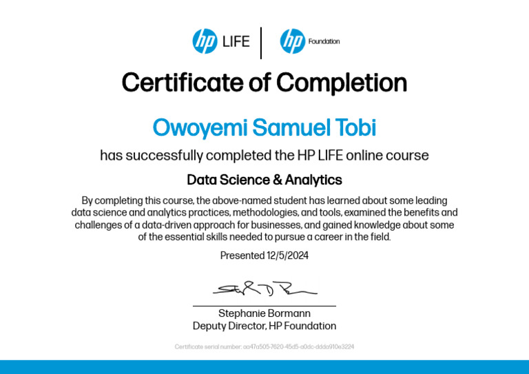 Data Analytics Certificate | PDF